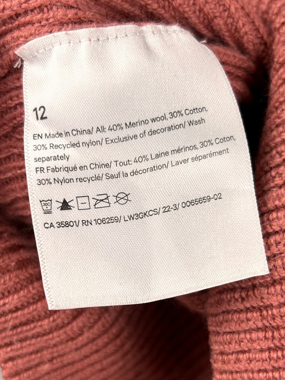 lululemon Merino Wool Blend Oversized Sweater Briar Rose Size 12 - Picture 4 of 14